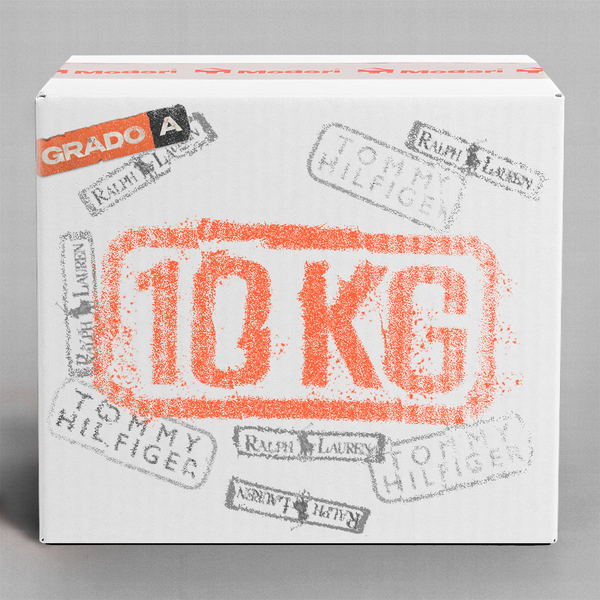 Scatola 10kg abbigliamento vintage firmato Ralph Lauren e Tommy Hilfiger per rivendita